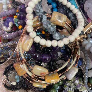 Mystery Bracelet 1lb Lot  - Beaded, Cuff, Bangle, Stone, Glass, Metal, Wood